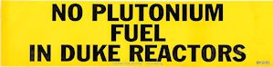 No Plutonium Fuel in Duke Reactors